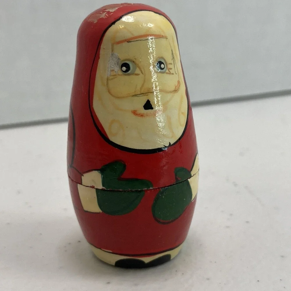 Vintage Santa Family Christmas Nesting Dolls Set‎ of 3 Gingerbread Boy Doll